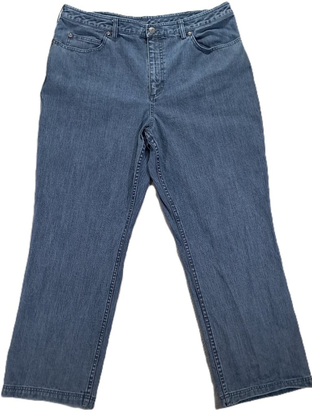 Duluth Trading Co Jean Women 38x29, Tag 18x31 High Rise Blue Denim Stretch